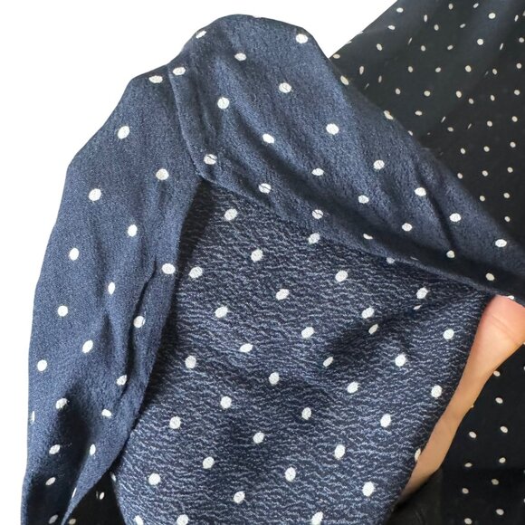 Madewell Navy Polka Dot Cap Sleeve Dress Size S 100% Viscose Pullover Minimalist - Picture 7 of 8